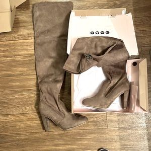 Charlotte Russe brown suede knee boots with heels